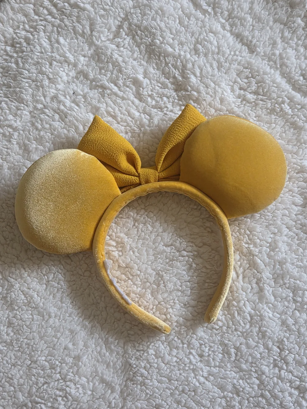 Yellow Velvet Bow Minnie Ear Headband (Tag Cut)